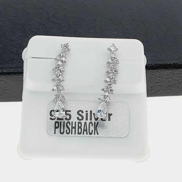 "925 sterling silver luxury CZ earrings for women/girls, Best for gift, RJUS2199 - Picture 7 of 8